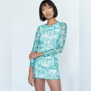 WINSTON MINI DRESS GREEN SWIRL sz 4